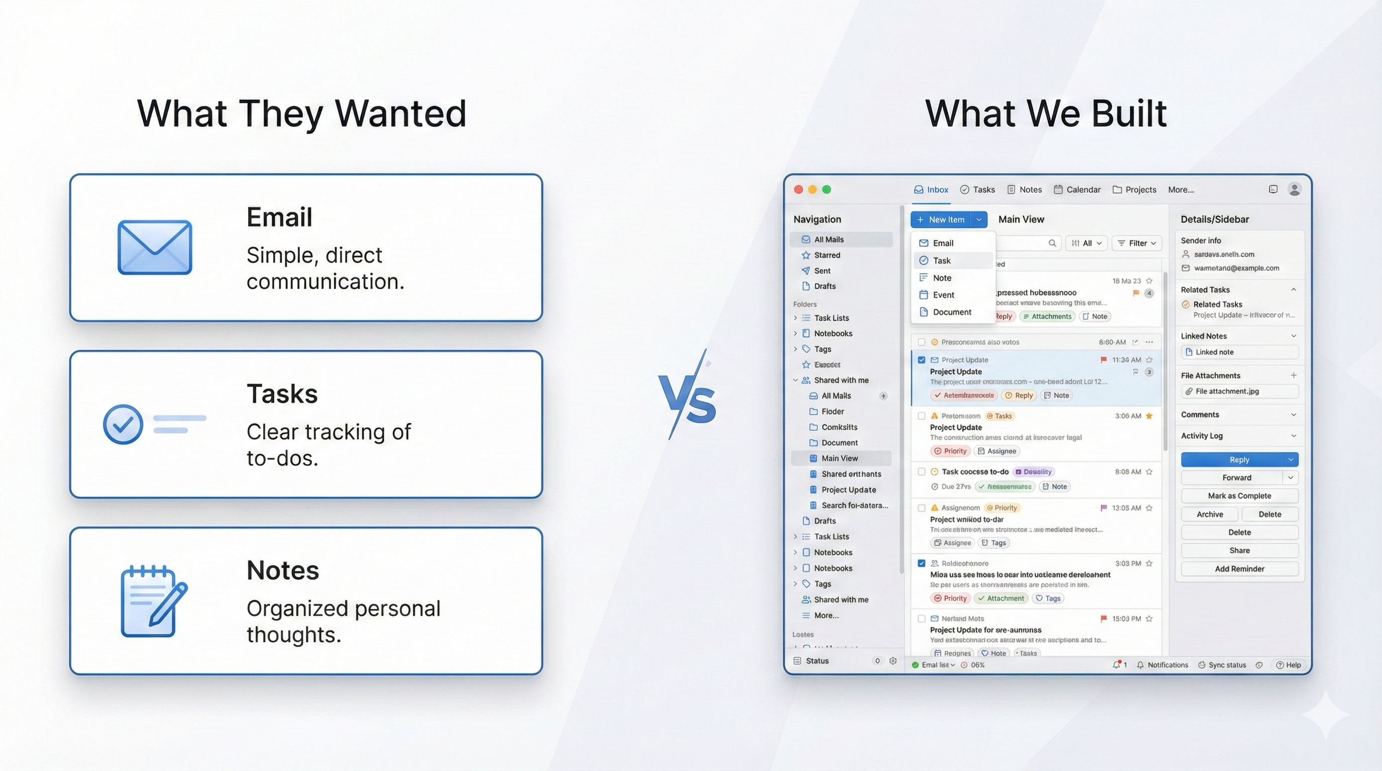 Swiss Army knife metaphor showing consolidated complexity versus simple separate tools
